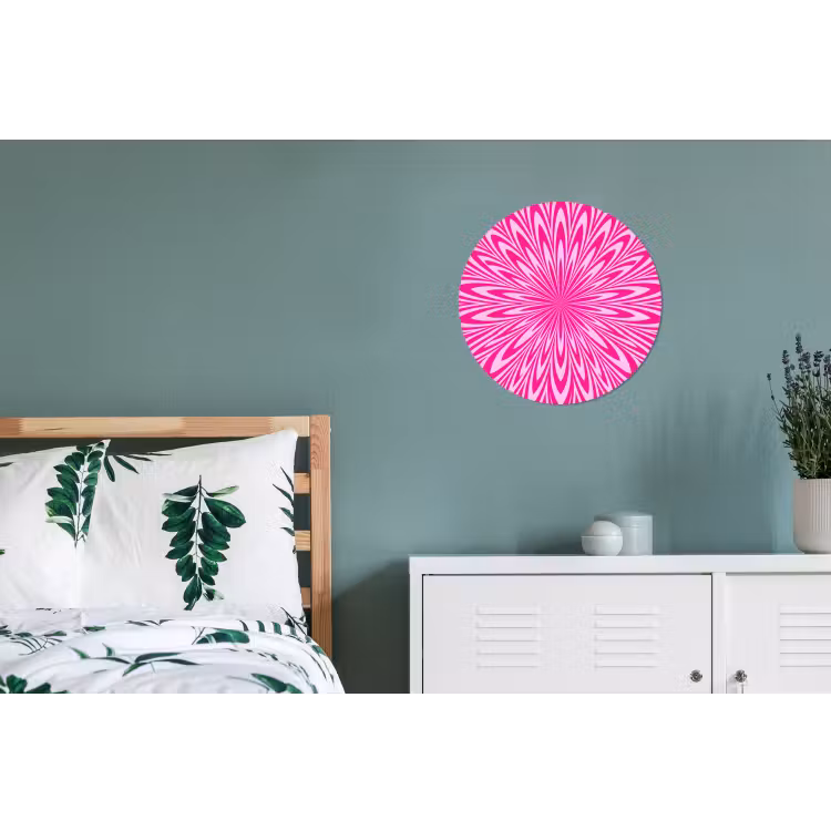 Alu-Dibond-Bild Rund - Muster – Optisch – Rosa — 5