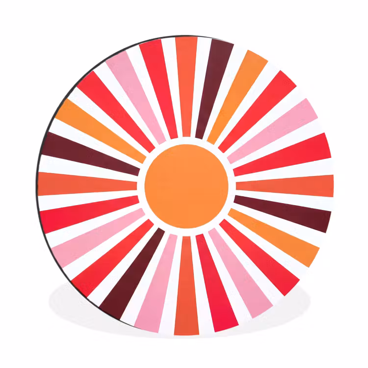 Alu-Dibond-Bild Rund - Sonne – Strahlen – Abstrakt – Farbenfroh — 1
