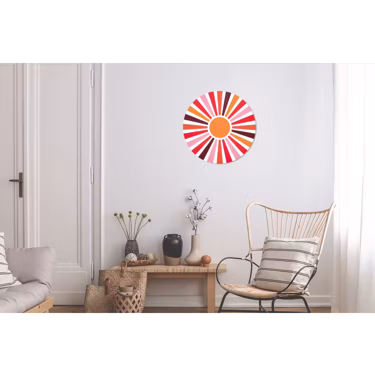Alu-Dibond-Bild Rund - Sonne – Strahlen – Abstrakt – Farbenfroh — 2