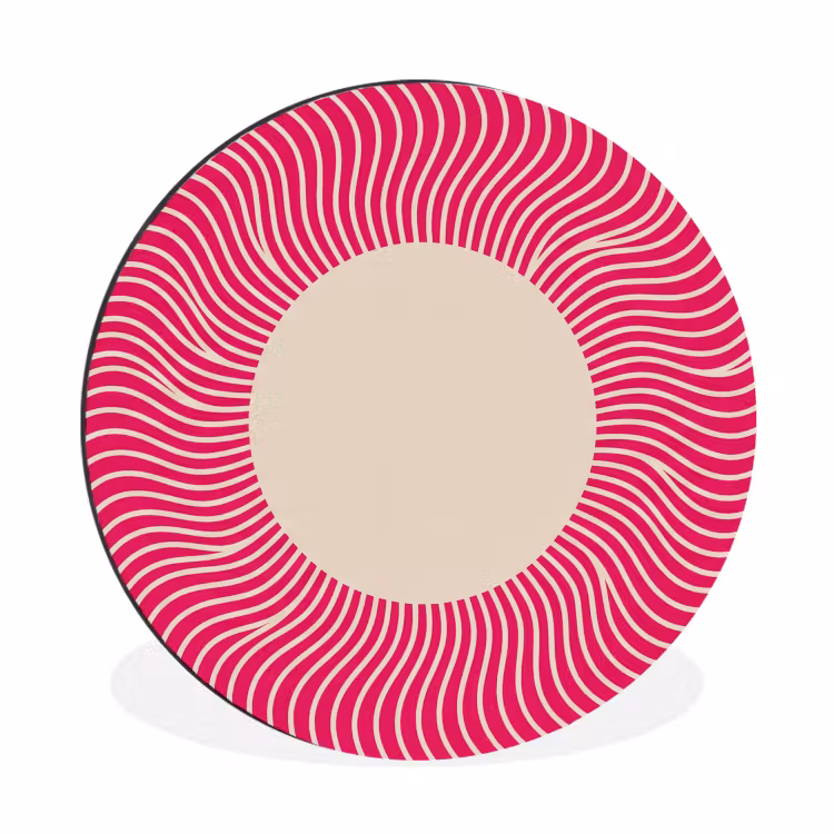 Alu-Dibond-Bild Rund - Zusammenfassung – Muster – Rosa — 1