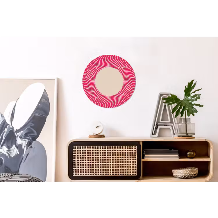 Alu-Dibond-Bild Rund - Zusammenfassung – Muster – Rosa — 3