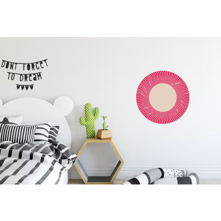 Alu-Dibond-Bild Rund - Zusammenfassung – Muster – Rosa — 4