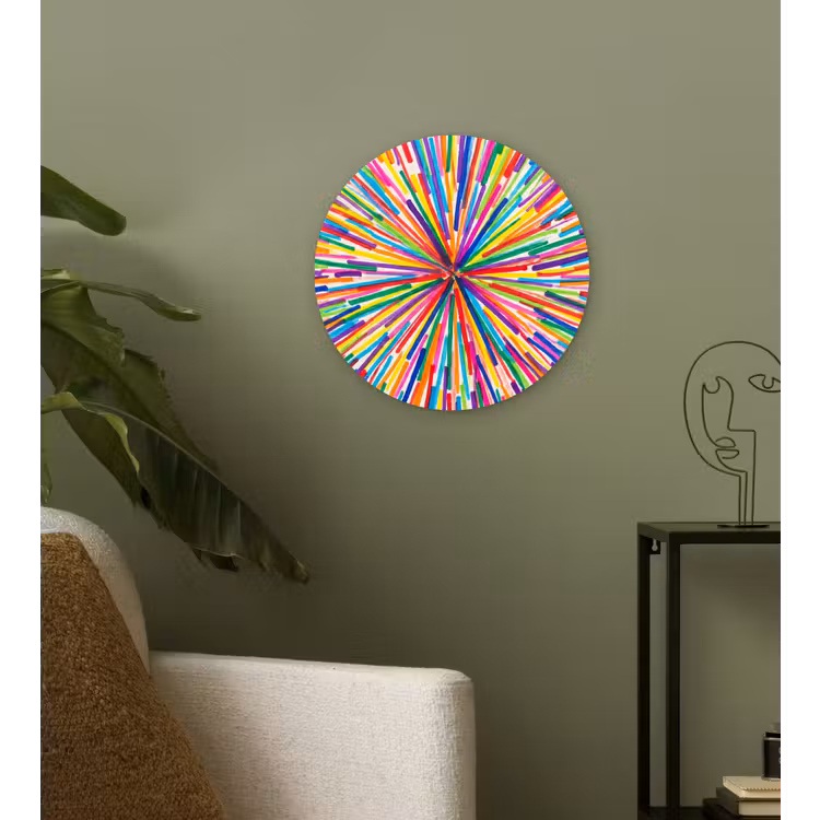 Glasbild Rund - Linien – Bunt – Abstrakt — 3