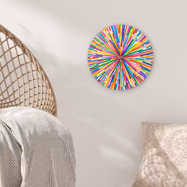 Glasbild Rund - Linien – Bunt – Abstrakt — 5