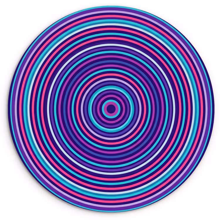 Glasbild Rund - Zusammenfassung – Kreise – Farbenfroh — 1