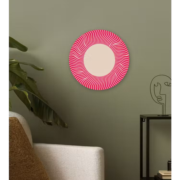 Glasbild Rund - Zusammenfassung – Muster – Rosa — 3