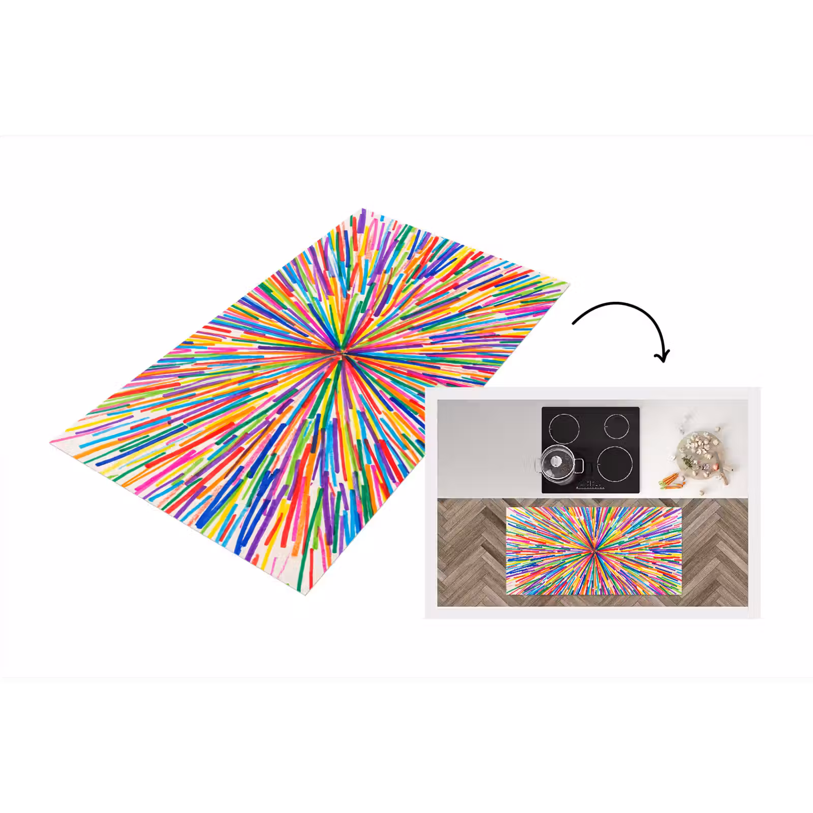Küchenläufer - Linien – Bunt – Abstrakt — 1