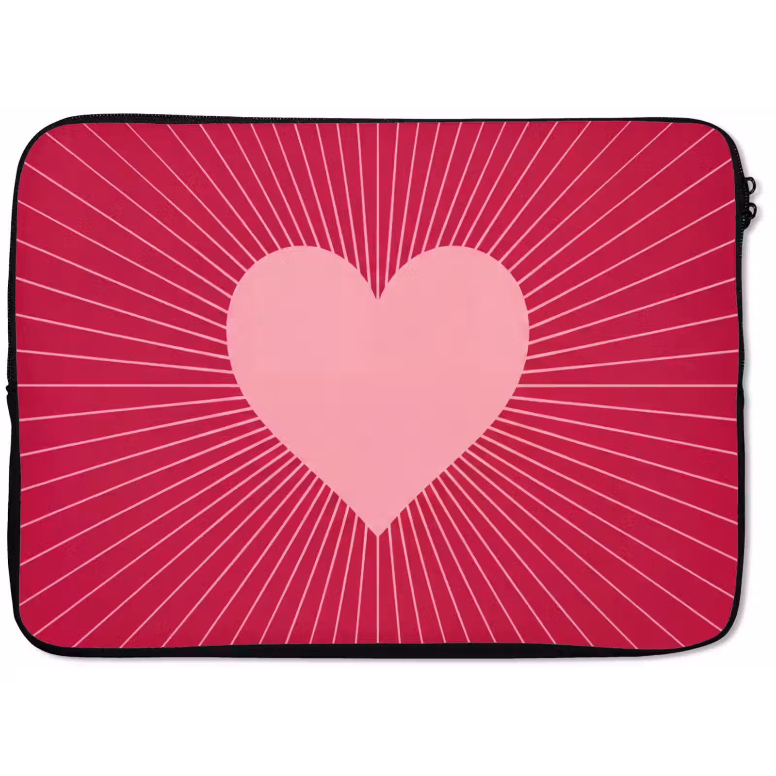 Laptop hülle - Herz – Strahlen – Liebe – Abstrakt – Rosa — 1
