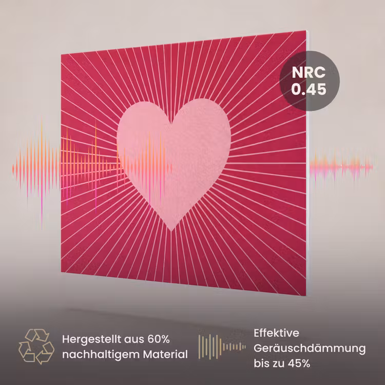 Akustikbild - Herz – Strahlen – Liebe – Abstrakt – Rosa — 3
