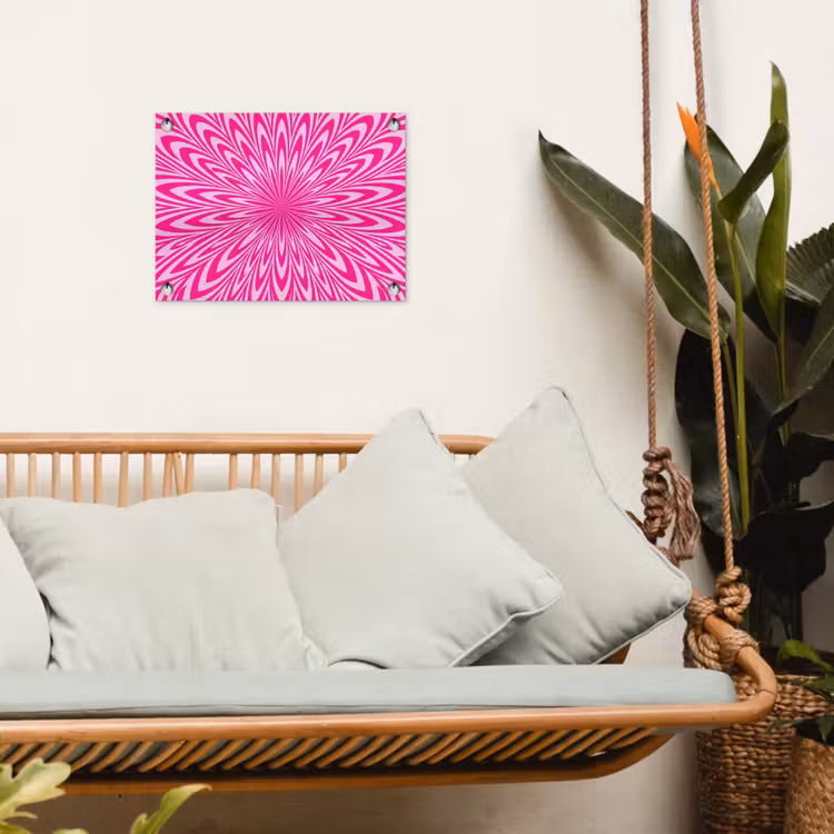Gartenposter - Muster – Optisch – Rosa — 4