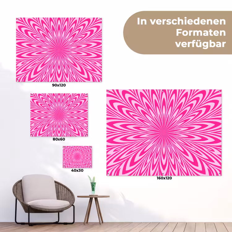 Gartenposter - Muster – Optisch – Rosa — 6