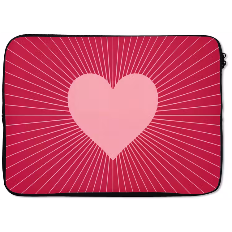 Laptop hülle - Herz – Strahlen – Liebe – Abstrakt – Rosa — 1