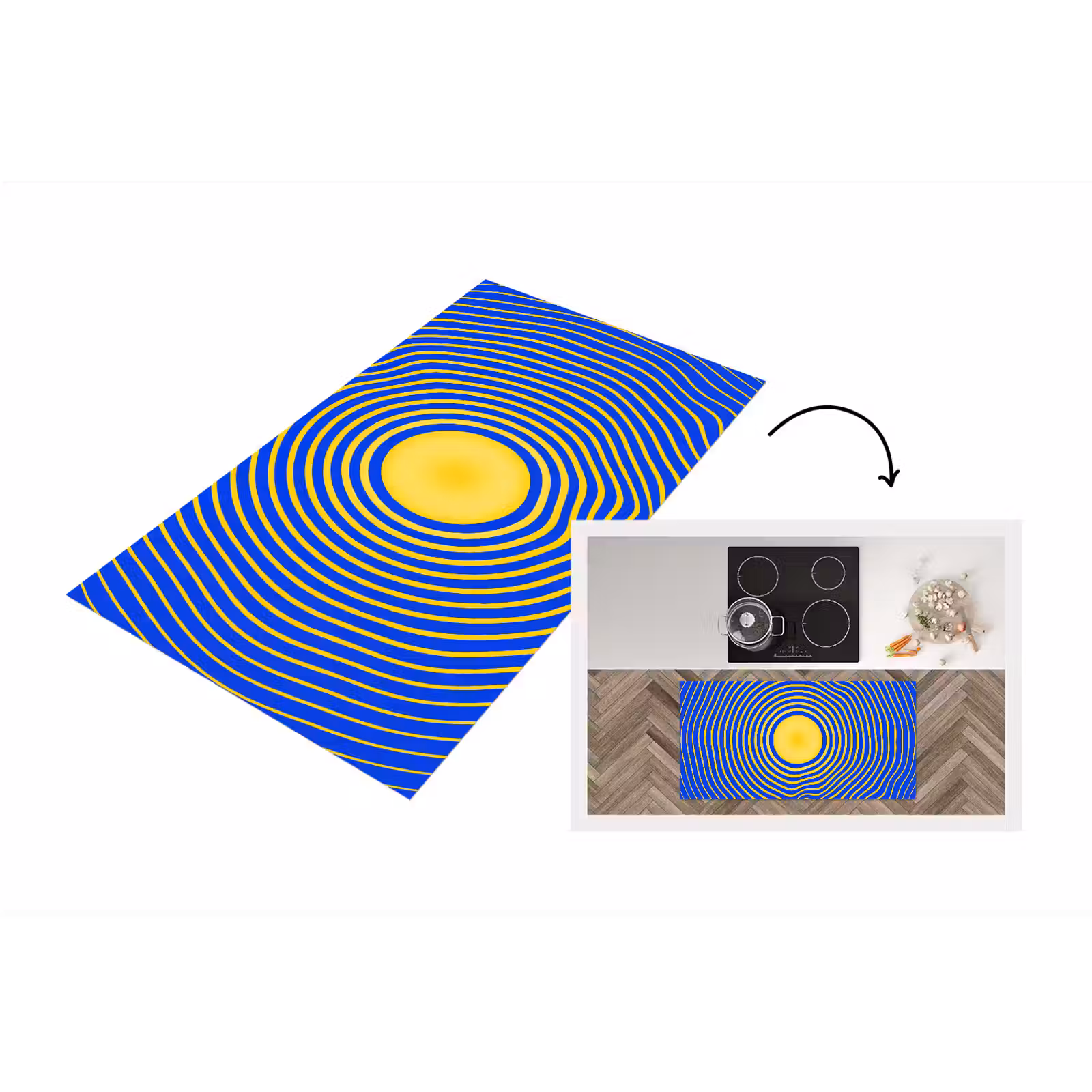 Küchenläufer - Abstraktes Muster – Blau — 1