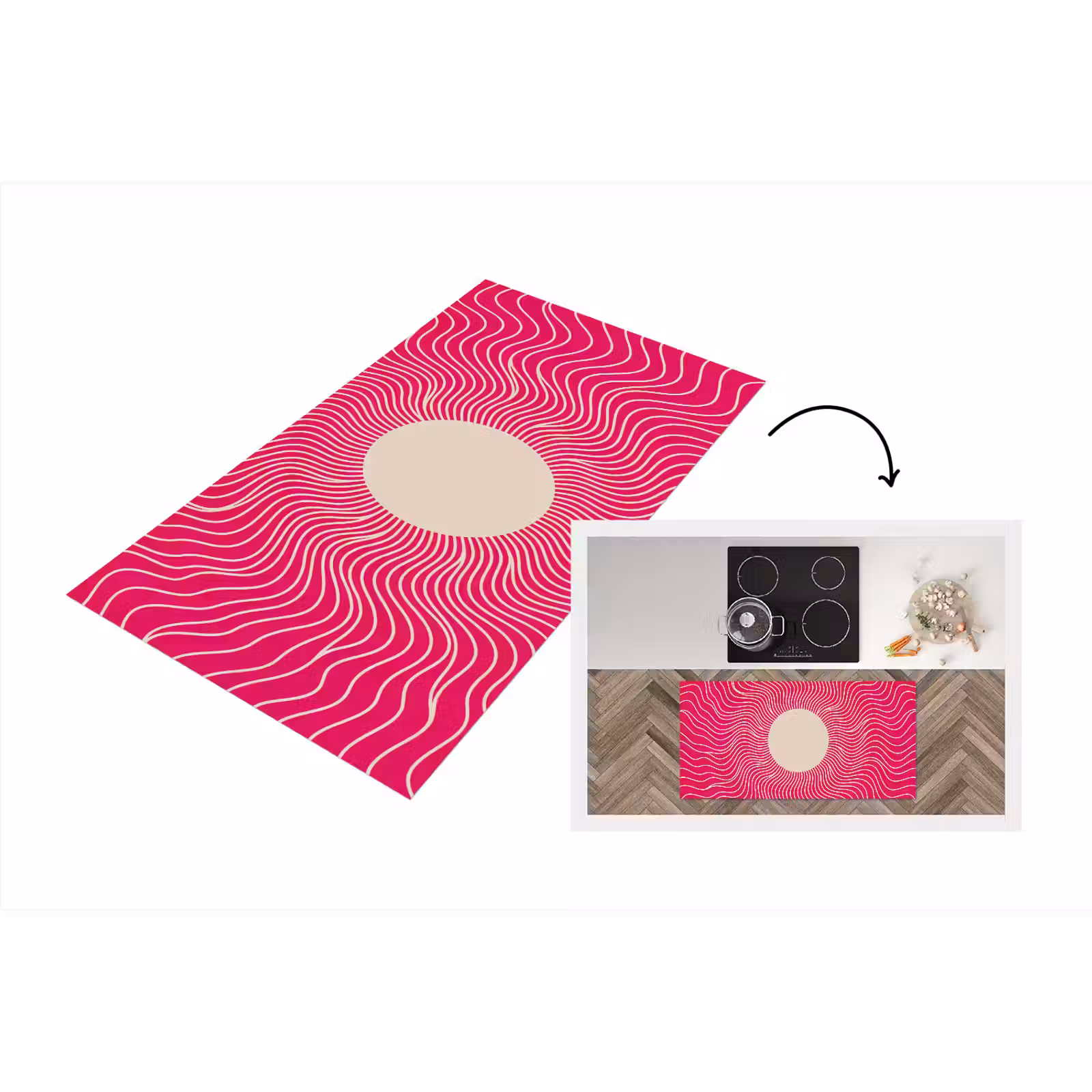 Küchenläufer - Zusammenfassung – Muster – Rosa — 1