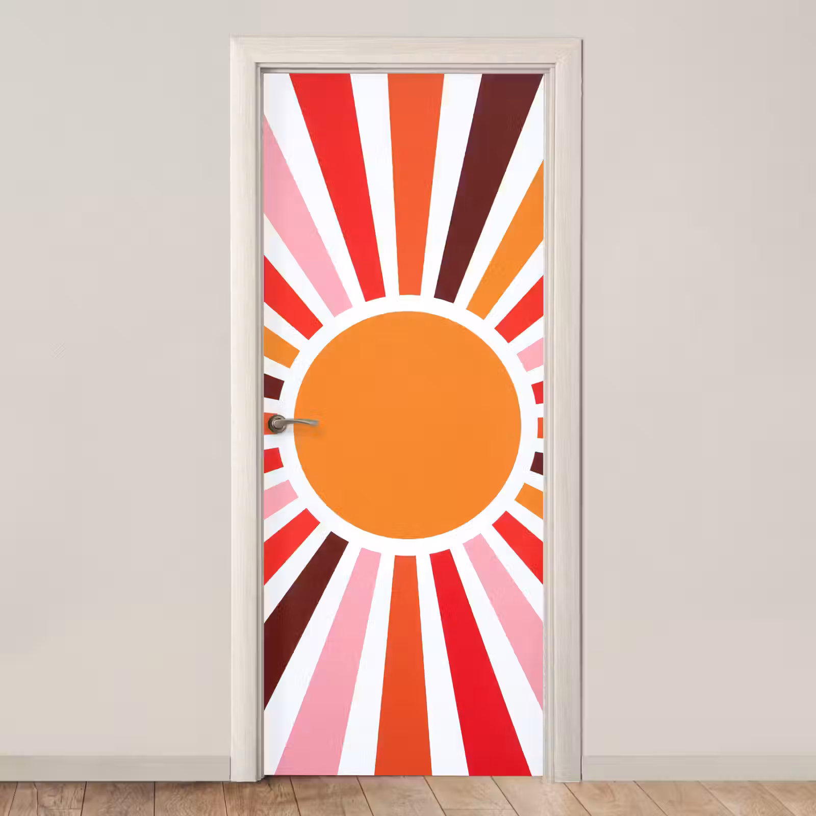 Türtapete - Sonne – Strahlen – Abstrakt – Farbenfroh — 1