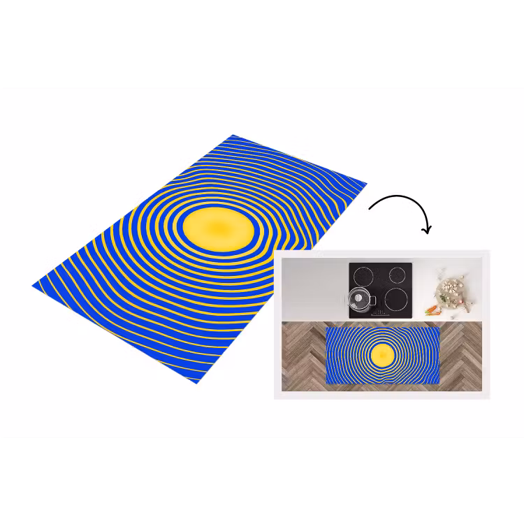 Küchenläufer - Abstraktes Muster – Blau — 1