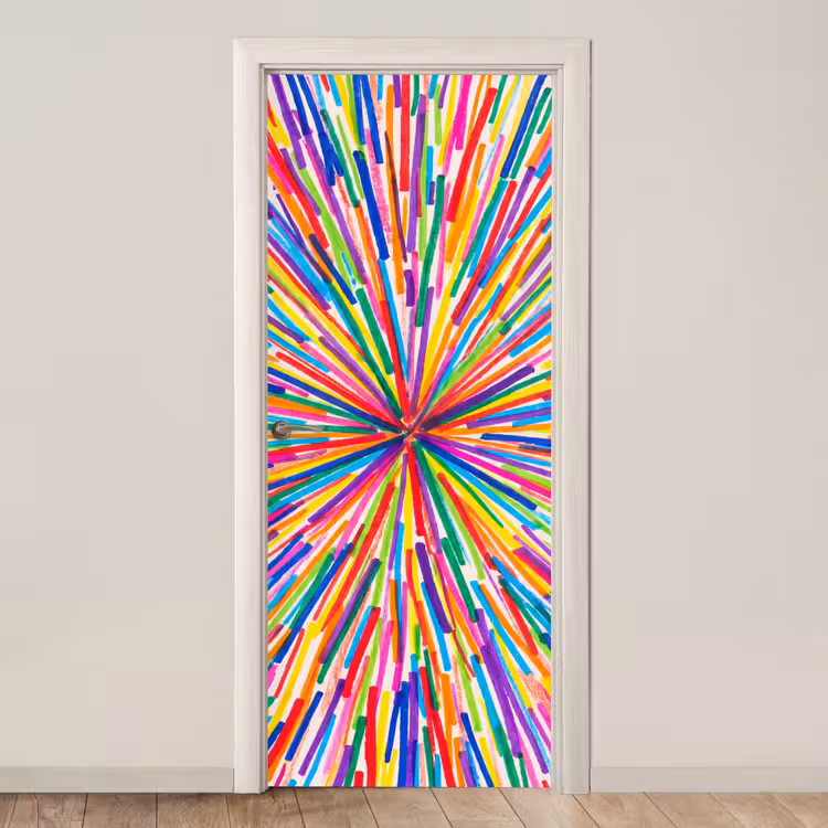 Türtapete - Linien – Bunt – Abstrakt — 1