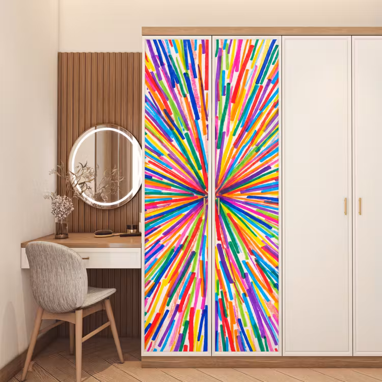 Türtapete - Linien – Bunt – Abstrakt — 4