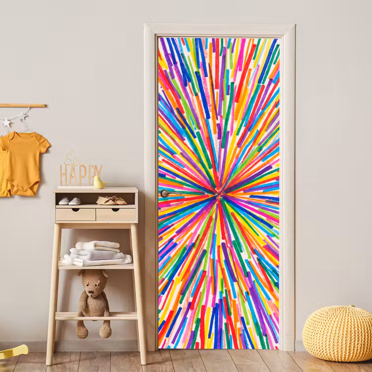 Türtapete - Linien – Bunt – Abstrakt — 5