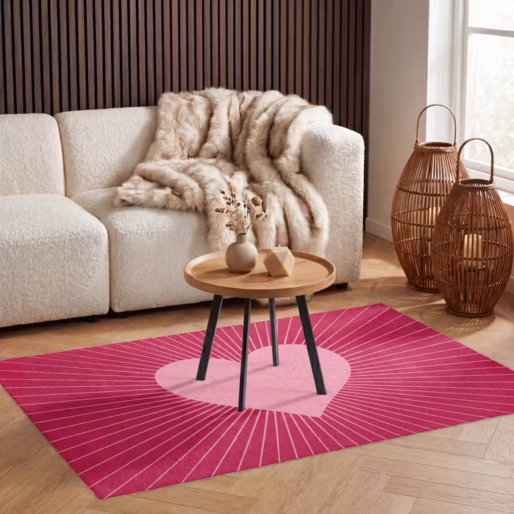 Teppich - Herz – Strahlen – Liebe – Abstrakt – Rosa — 3