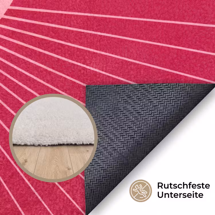 Teppich - Herz – Strahlen – Liebe – Abstrakt – Rosa — 4