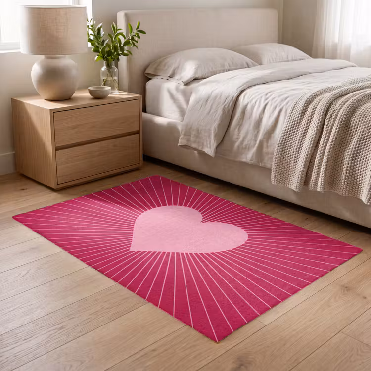 Teppich - Herz – Strahlen – Liebe – Abstrakt – Rosa — 5