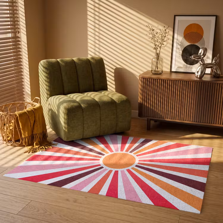 Teppich - Sonne – Strahlen – Abstrakt – Farbenfroh — 2