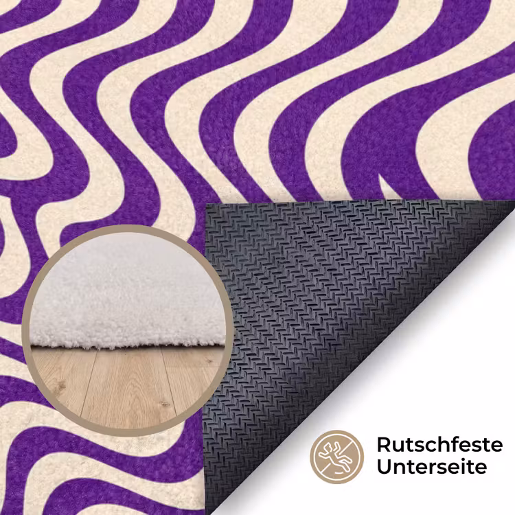 Teppich - Zusammenfassung – Wellen – Optisch – Modern – Lila — 4