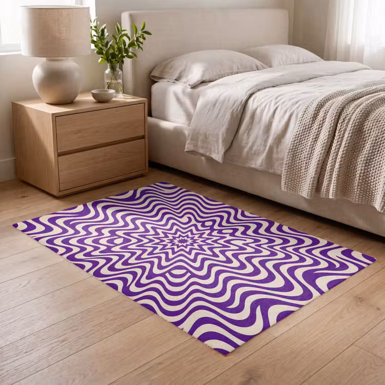 Teppich - Zusammenfassung – Wellen – Optisch – Modern – Lila — 5