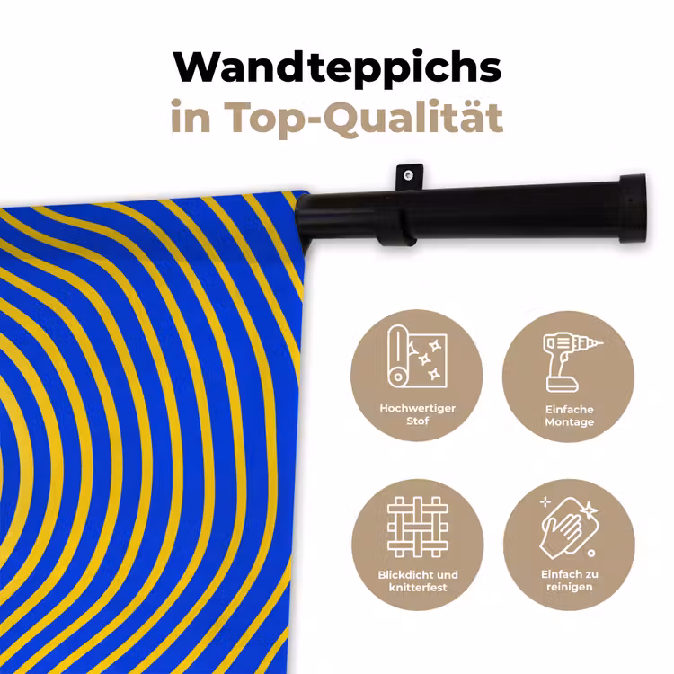 Wandteppich - Abstraktes Muster – Blau — 7
