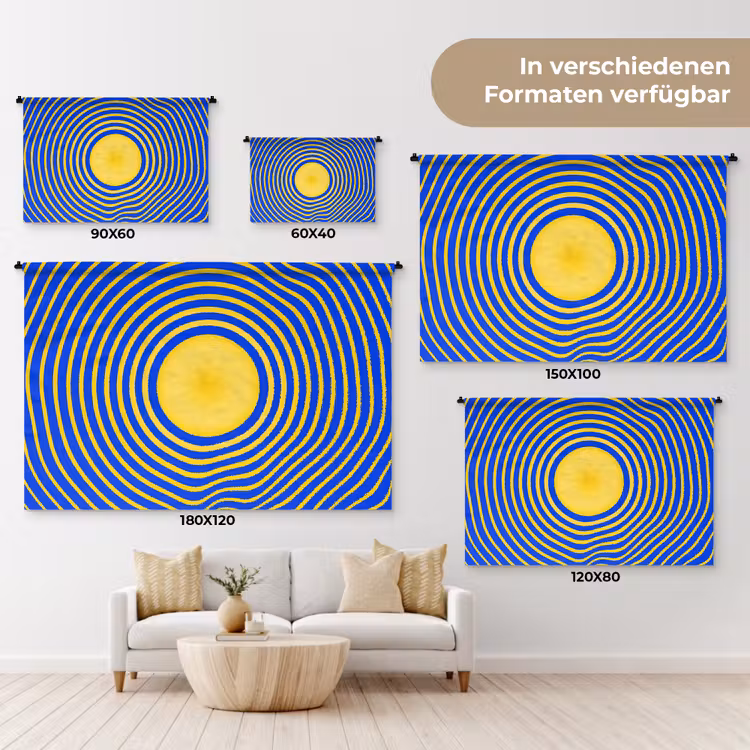 Wandteppich - Abstraktes Muster – Blau — 8