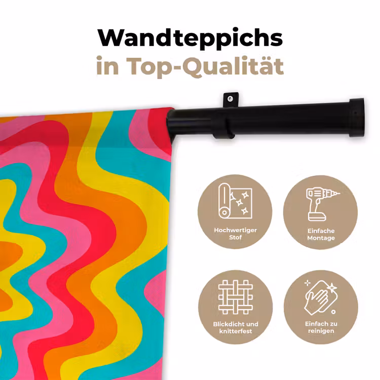 Wandteppich - Muster – Gewellt – Bunt — 7