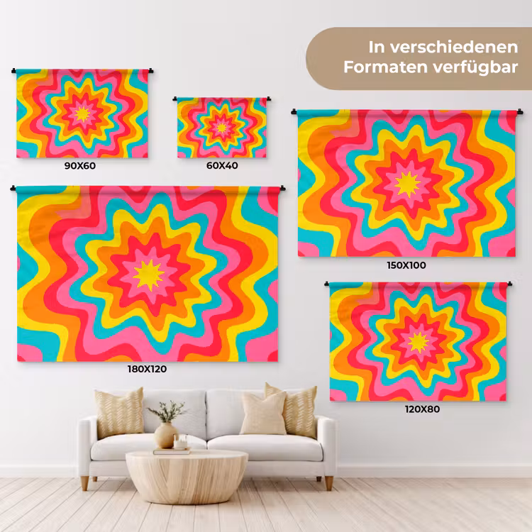 Wandteppich - Muster – Gewellt – Bunt — 8