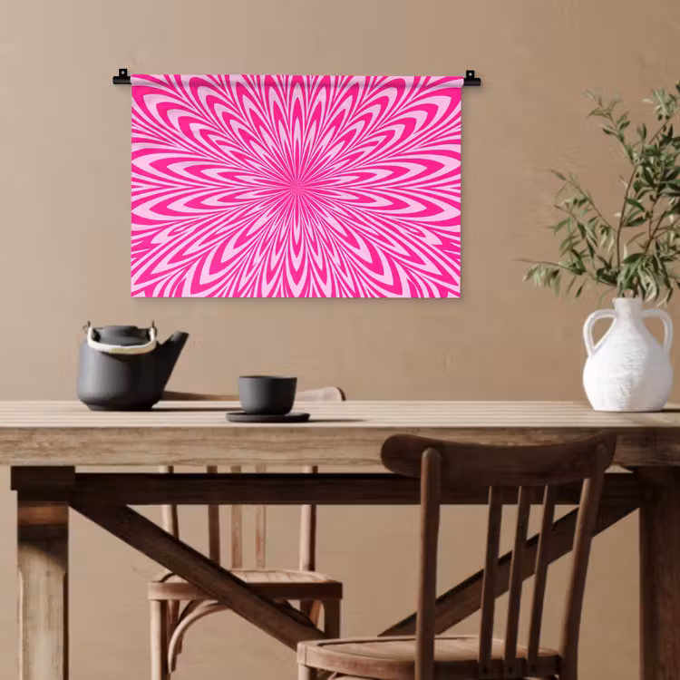 Wandteppich - Muster – Optisch – Rosa — 3