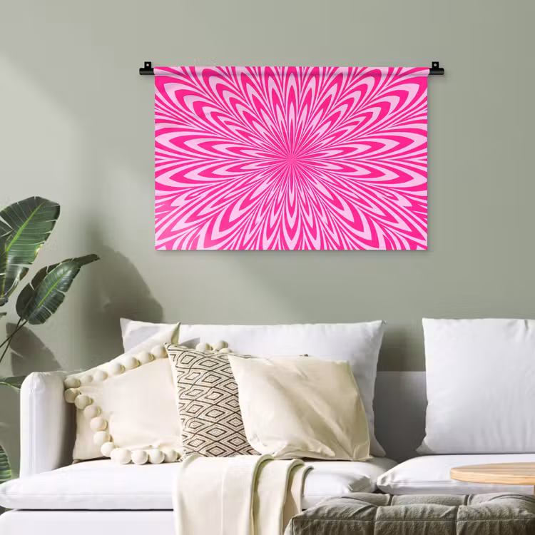 Wandteppich - Muster – Optisch – Rosa — 4