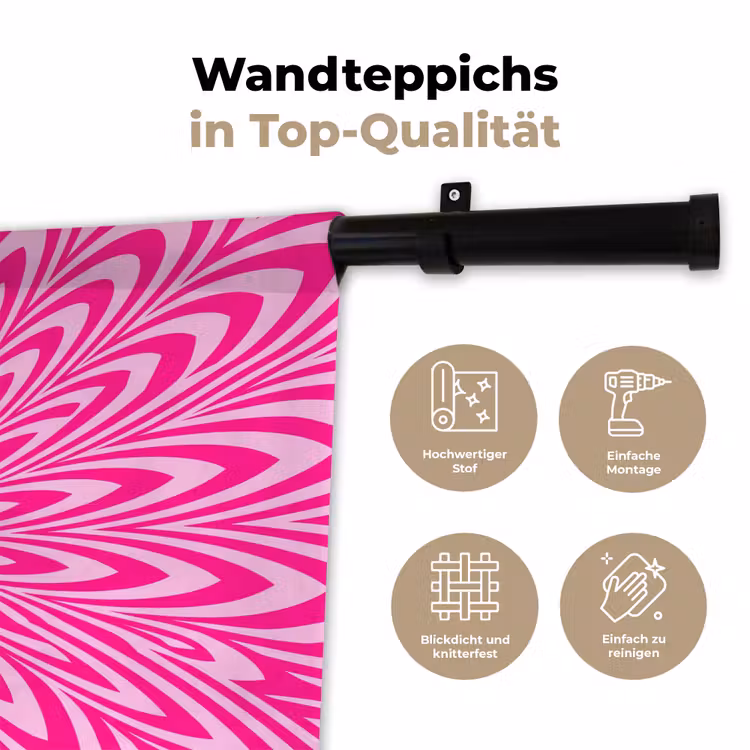 Wandteppich - Muster – Optisch – Rosa — 7