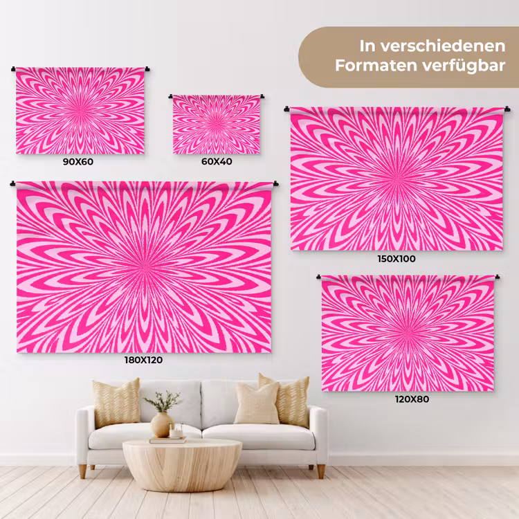 Wandteppich - Muster – Optisch – Rosa — 8
