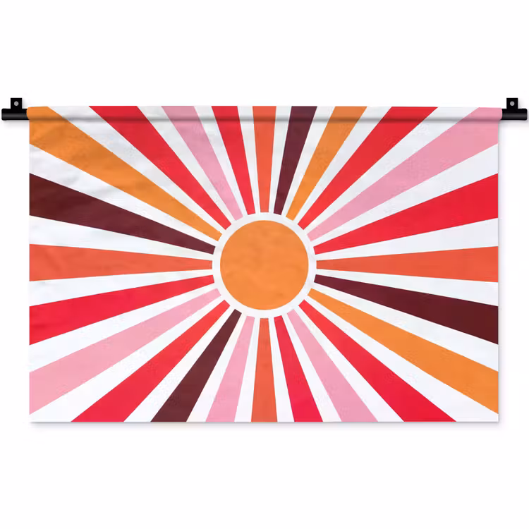 Wandteppich - Sonne – Strahlen – Abstrakt – Farbenfroh — 1