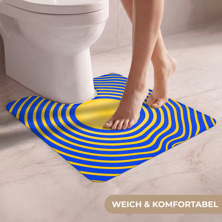 WC Vorleger - Abstraktes Muster – Blau — 5