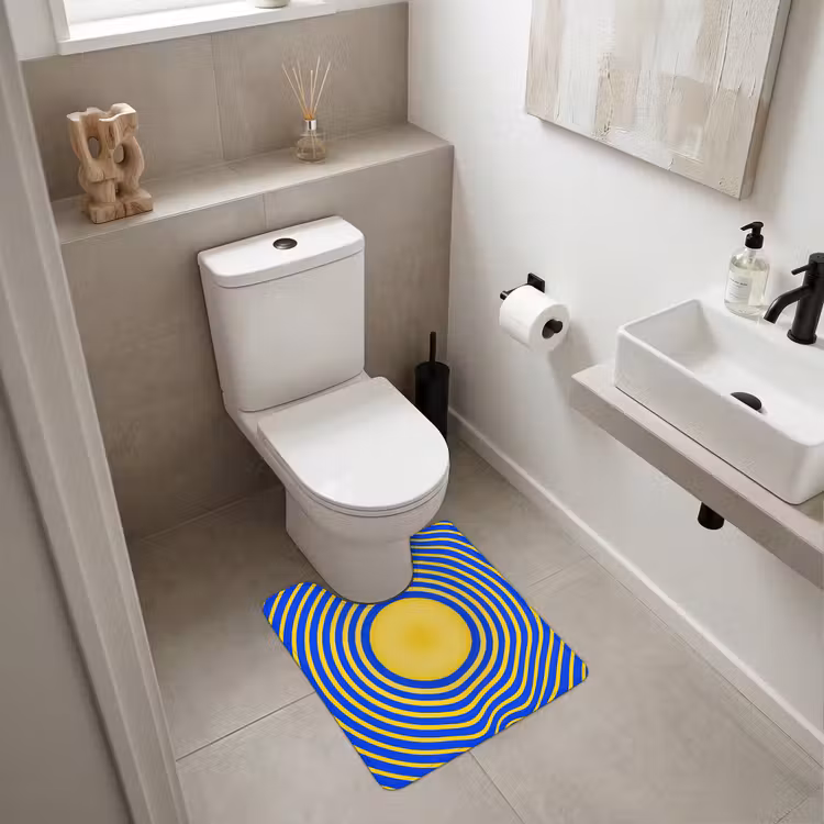 WC Vorleger - Abstraktes Muster – Blau — 6