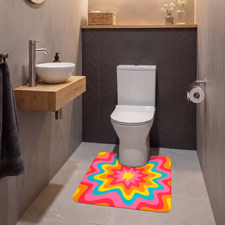 WC Vorleger - Muster – Wellenförmig – Bunt — 2