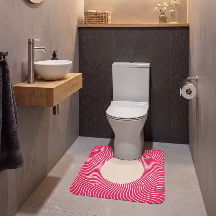 WC Vorleger - Zusammenfassung – Muster – Rosa — 2