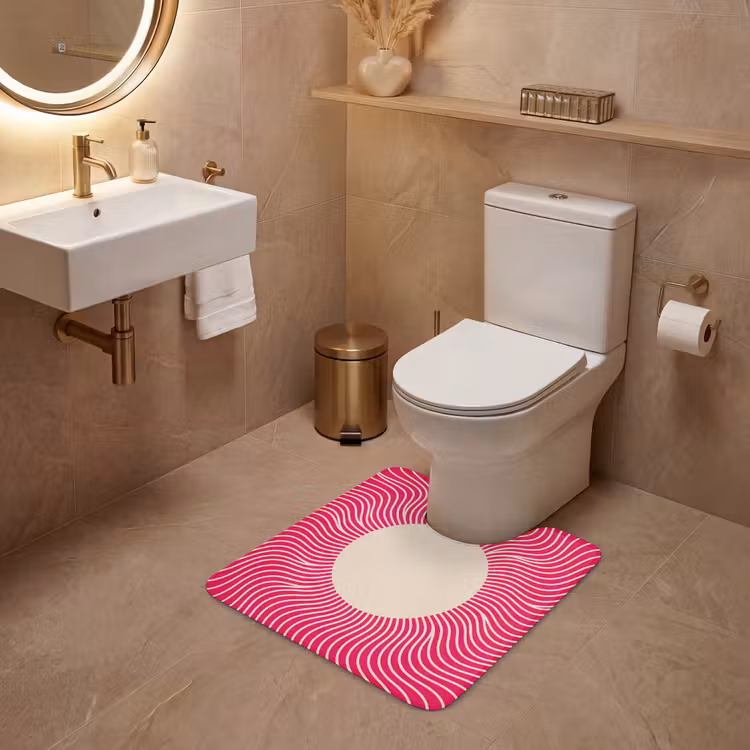 WC Vorleger - Zusammenfassung – Muster – Rosa — 4