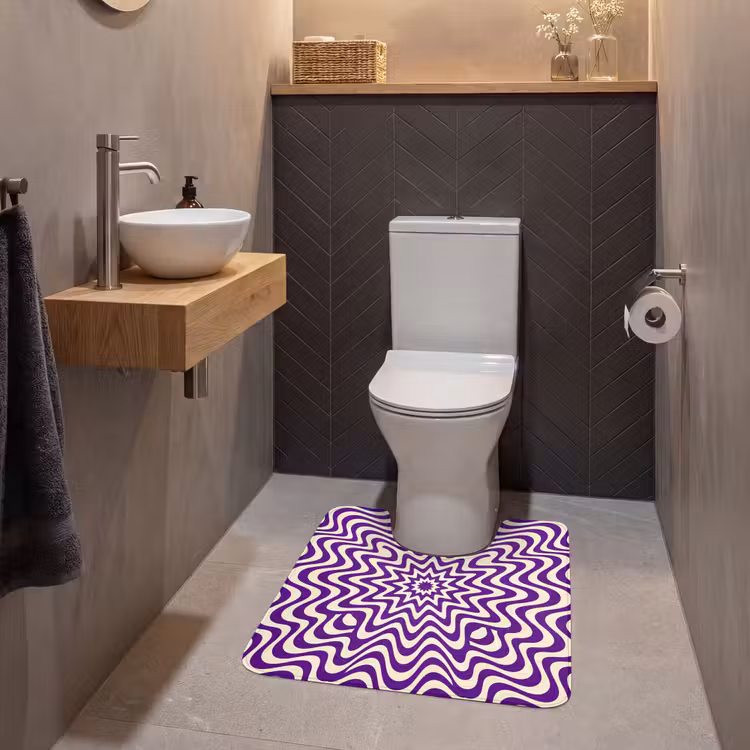 WC Vorleger - Zusammenfassung – Wellen – Optisch – Modern – Lila — 2