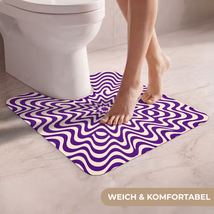 WC Vorleger - Zusammenfassung – Wellen – Optisch – Modern – Lila — 5