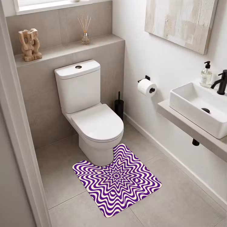 WC Vorleger - Zusammenfassung – Wellen – Optisch – Modern – Lila — 6
