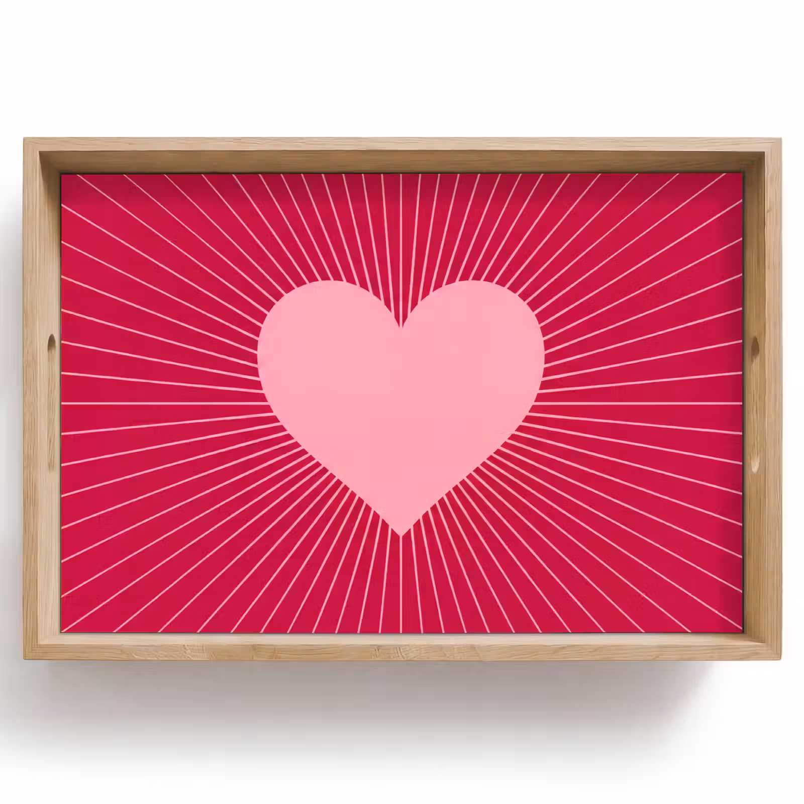 Tablett - Herz – Strahlen – Liebe – Abstrakt – Rosa — 1