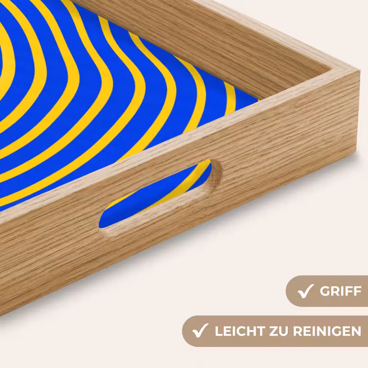 Tablett - Abstraktes Muster – Blau — 5