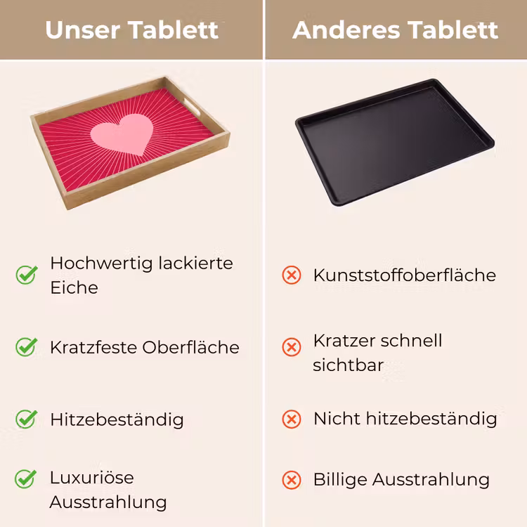 Tablett - Herz – Strahlen – Liebe – Abstrakt – Rosa — 3
