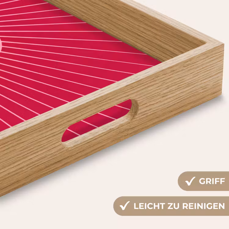 Tablett - Herz – Strahlen – Liebe – Abstrakt – Rosa — 5